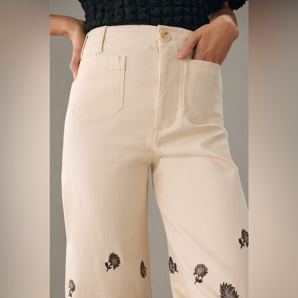 Colette Embroidered Crop Wide-Leg Jean - Picture 4 of 6